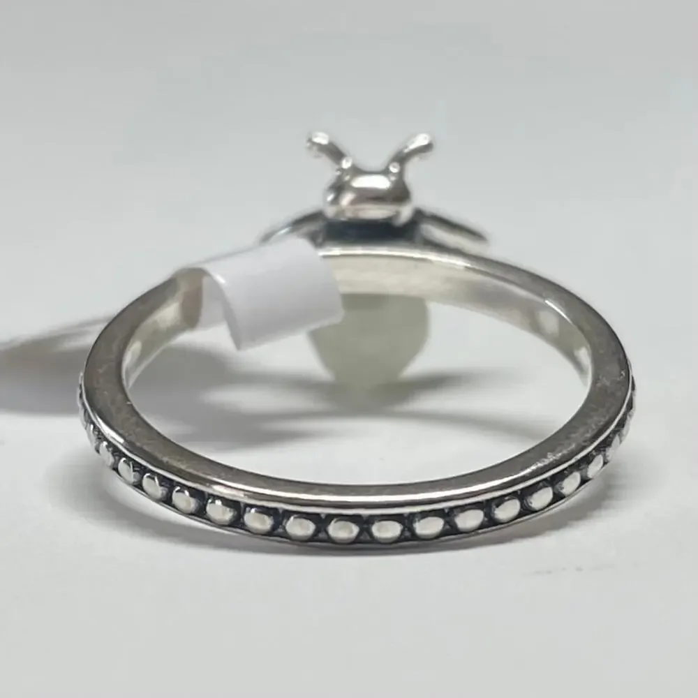 Glow In The Dark You Light Up My Life Stainless Steel Firefly Ring ~ Size 9
